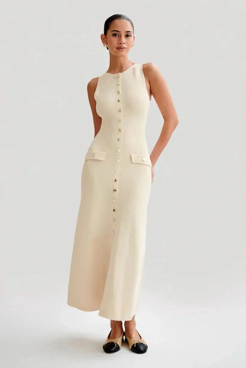 Hilton Midi Dress Cream