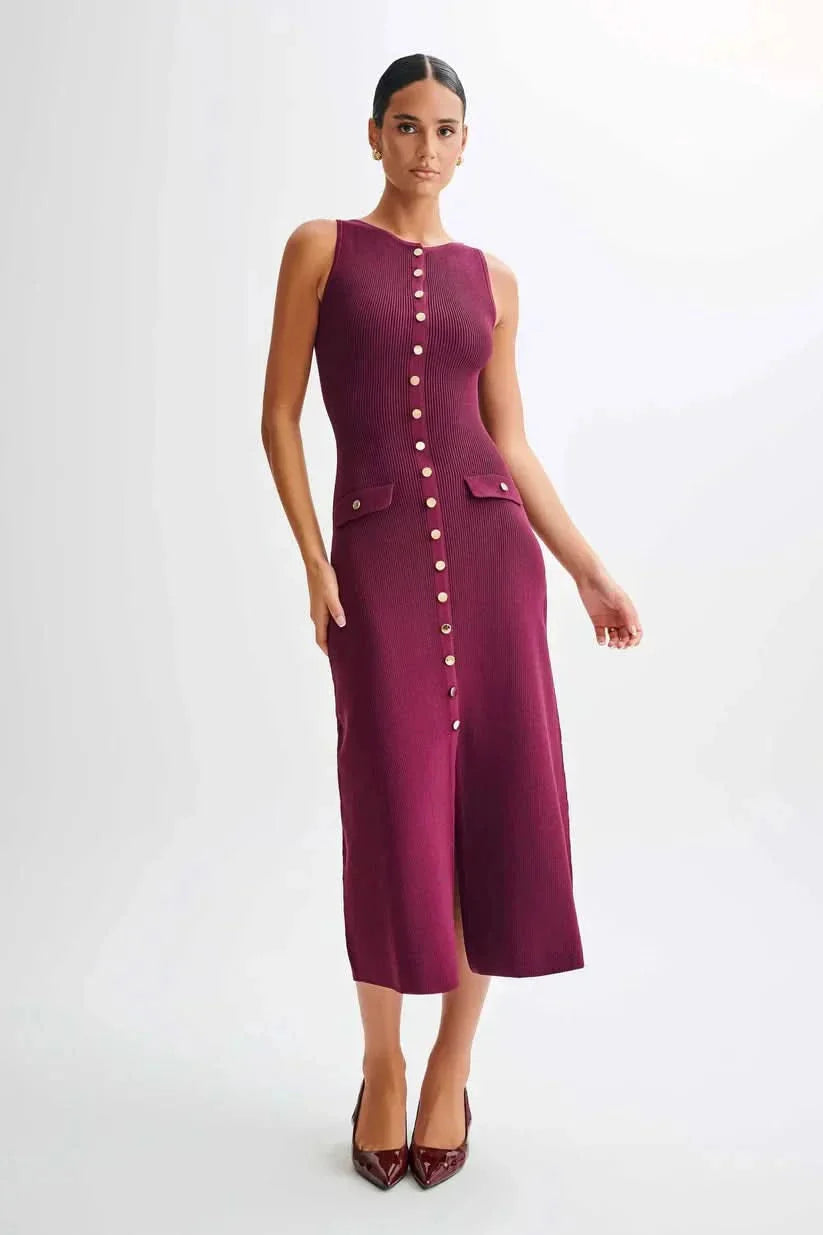 Hilton Midi Dress Red