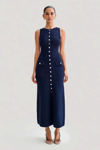 Hilton Midi Dress Navy