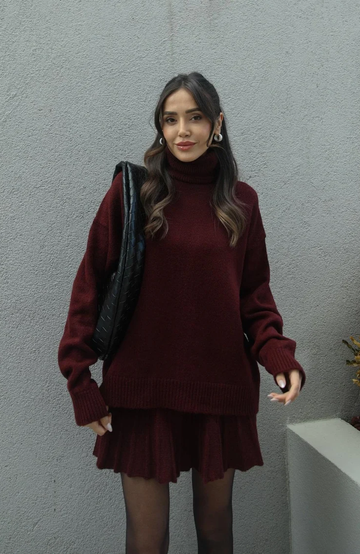 Indy Knit Set Burgundy