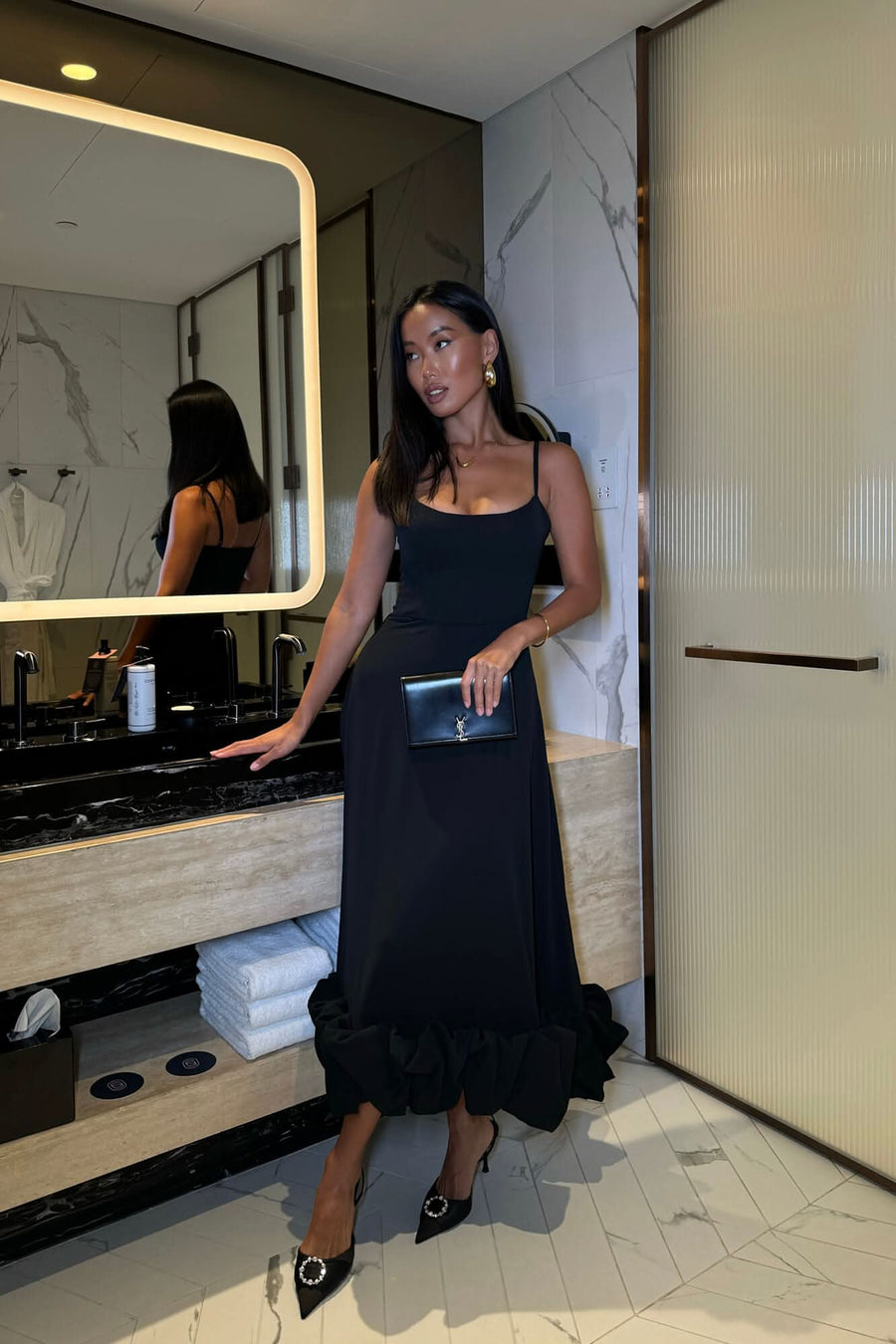 Isabella Midi Dress Black