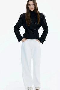 Ivy Short Trench Coat Black