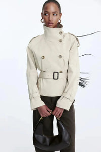 Ivy Short Trench Coat Beige