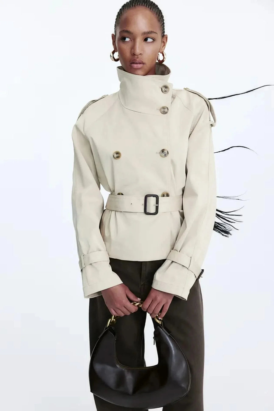 Ivy Short Trench Coat Beige