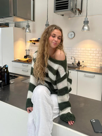 Ivy Striped Sweater Green