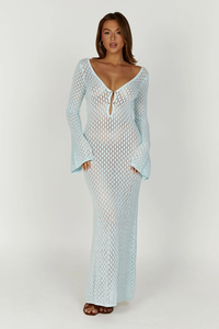 Kayleigh Crochet Dress Blue