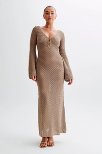 Kayleigh Crochet Dress Taupe