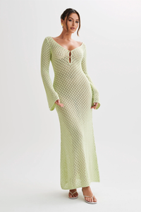 Kayleigh Crochet Dress Green