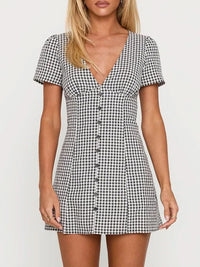 Kyla Mini Playsuit Black Check