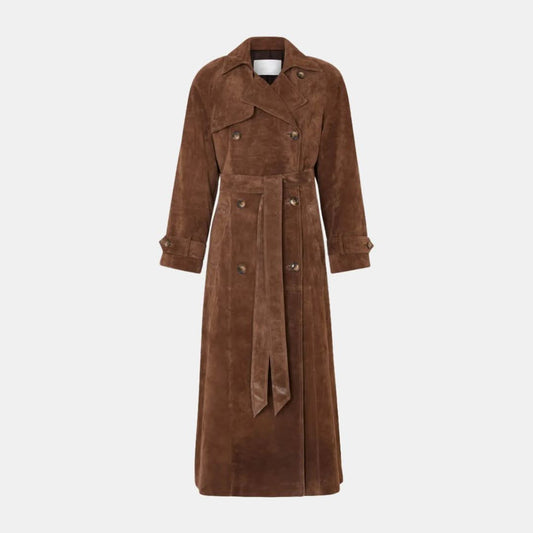 Lara Suede Trenchcoat Mocha