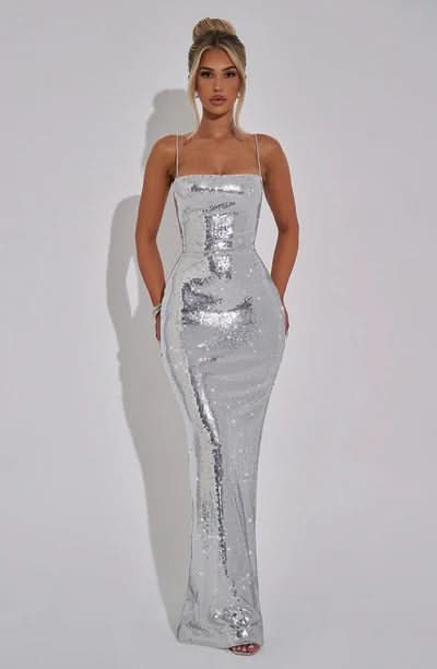 Lorena Maxi Dress Silver