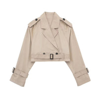 Lylah Cropped Trenchcoat Khaki