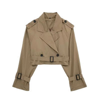 Lylah Cropped Trenchcoat Dark Brown