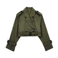 Lylah Cropped Trenchcoat Army Green