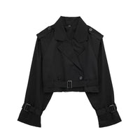 Lylah Cropped Trenchcoat Black