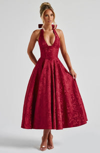 Mabel Midi Dress Red