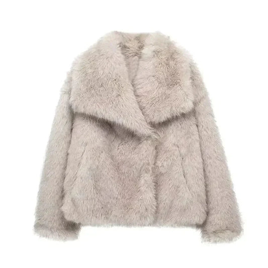 Macy Fur Coat Beige