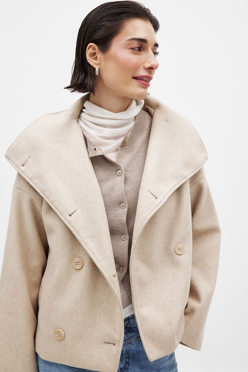 Maeve Double Breasted Jacket Beige