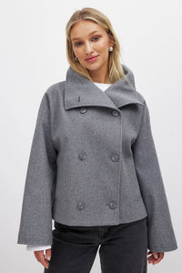 Maeve Double Breasted Jacket Grey