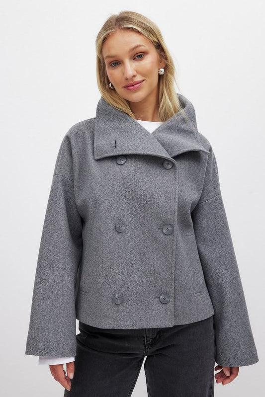 Maeve Double Breasted Jacket Grey