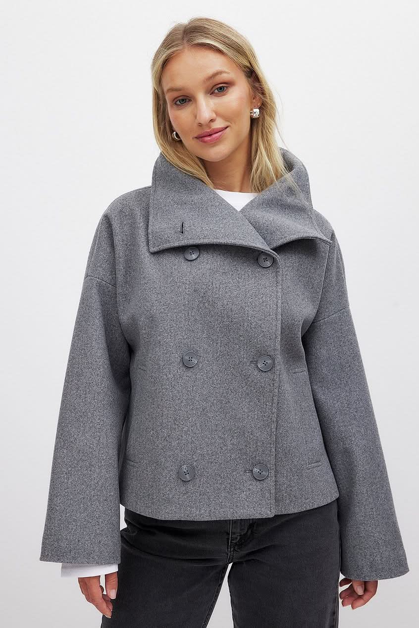 Maeve Double Breasted Jacket Grey
