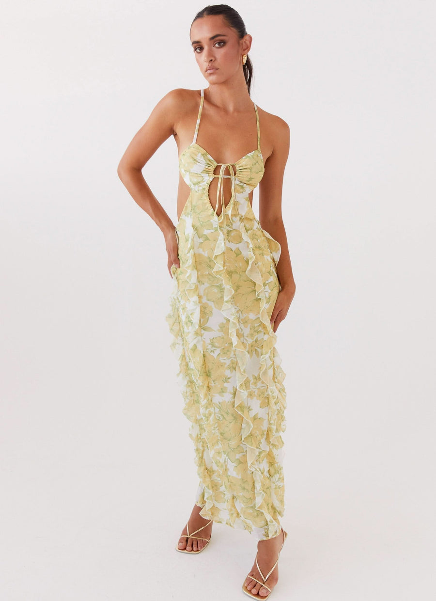 Marly Ruffle Maxi Dress Yellow