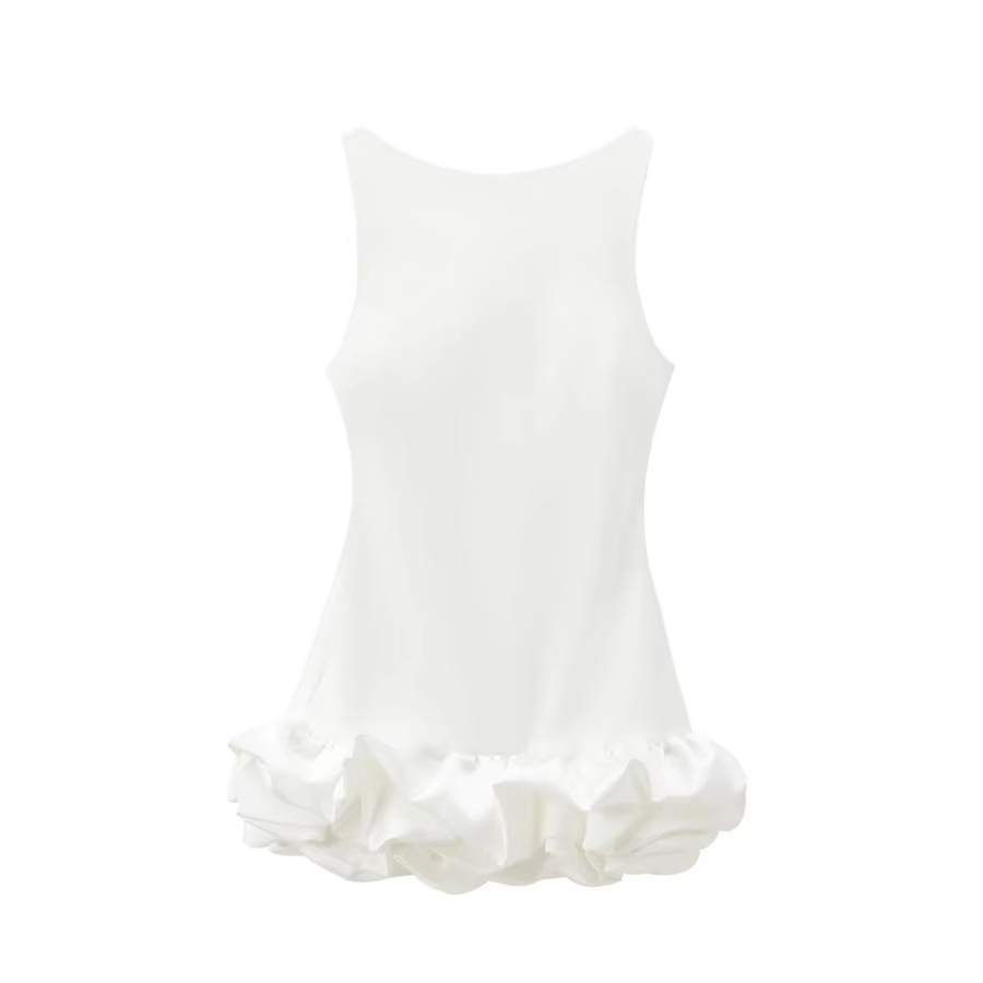 Megan Ruffle Mini Dress Black