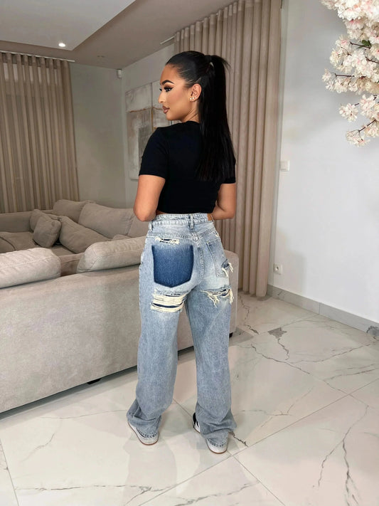 Mila Ripped Jeans Blue
