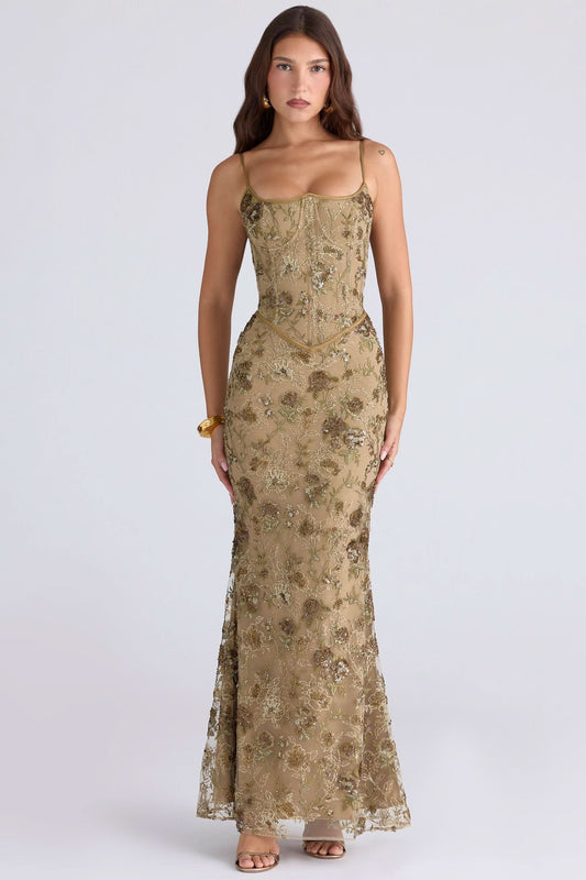 Mirena Maxi Dress Beige