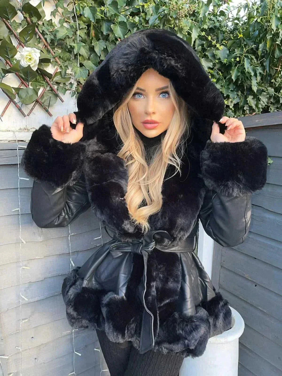 Nancy Faux Fur Coat black
