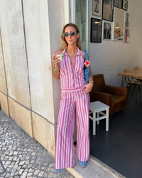 Olivia Striped Set Pink