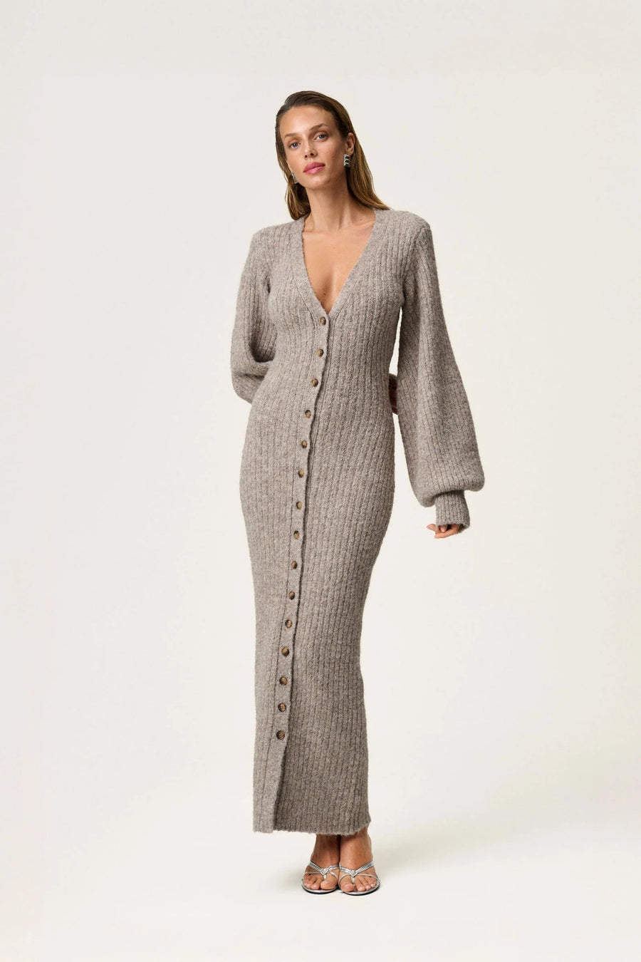 Palena Maxi Dress Light Gray