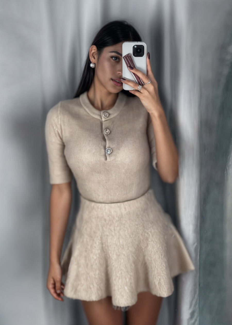 Rianna Skirt Set Beige