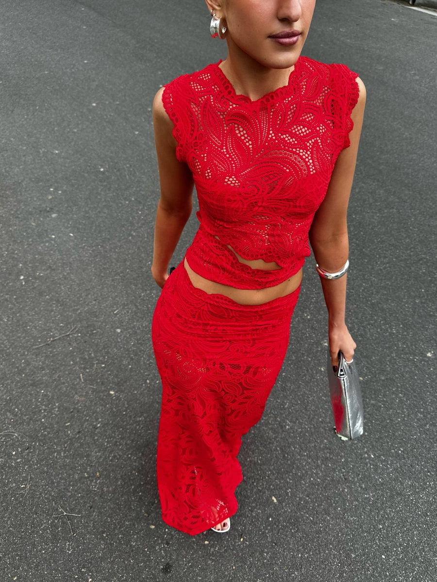 Rocelle Lace Set Red