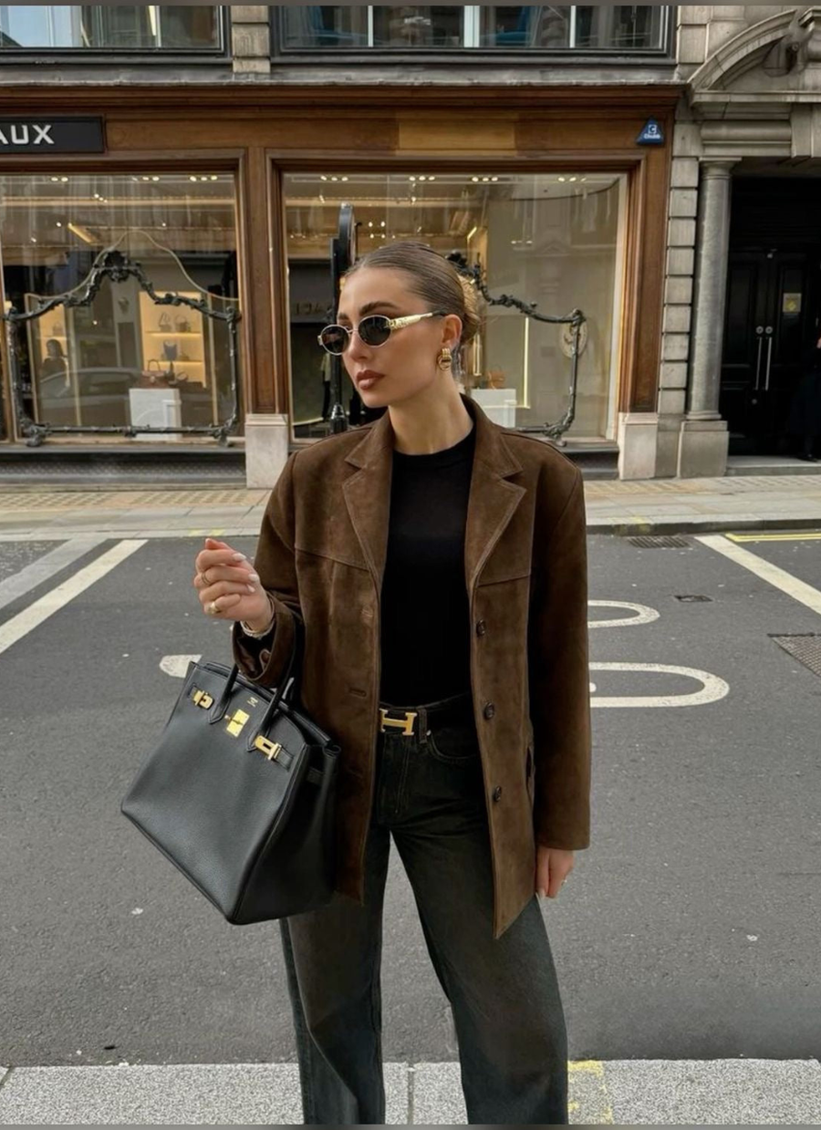 Romy Suede Jacket Brown