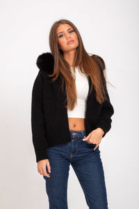 Rose Fur Coat Black
