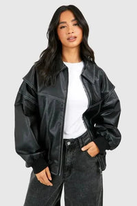 Sammyjane Red Leather Jacket Black