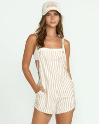 Savanna Striped Overall Cream