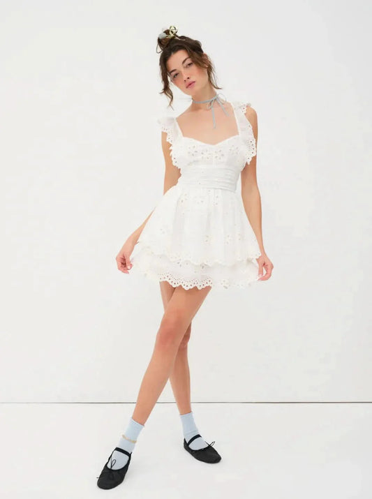 Selene Sleeveless Mini Dress White