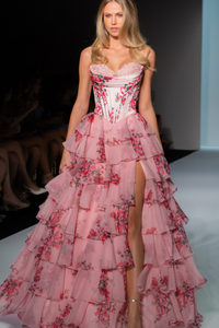 Sherri Hill Ruffle Dress Pink
