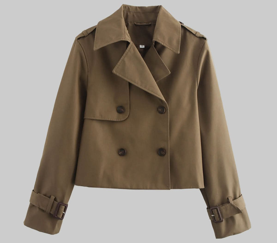 Short Trench Coat Brown