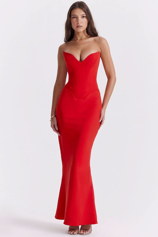 Sienna Corsett Dress Red