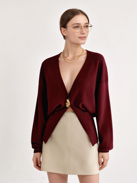 Skylar Knitted Cardigan Red