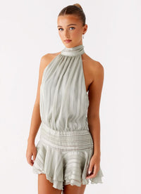 Sofia Chiffon Mini Dress Grey