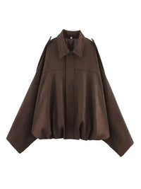 SUEDE BOMBER JACKET Brown