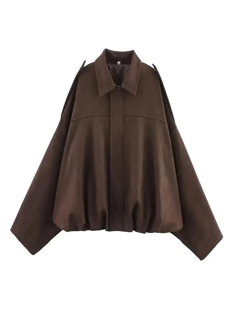 SUEDE BOMBER JACKET Brown