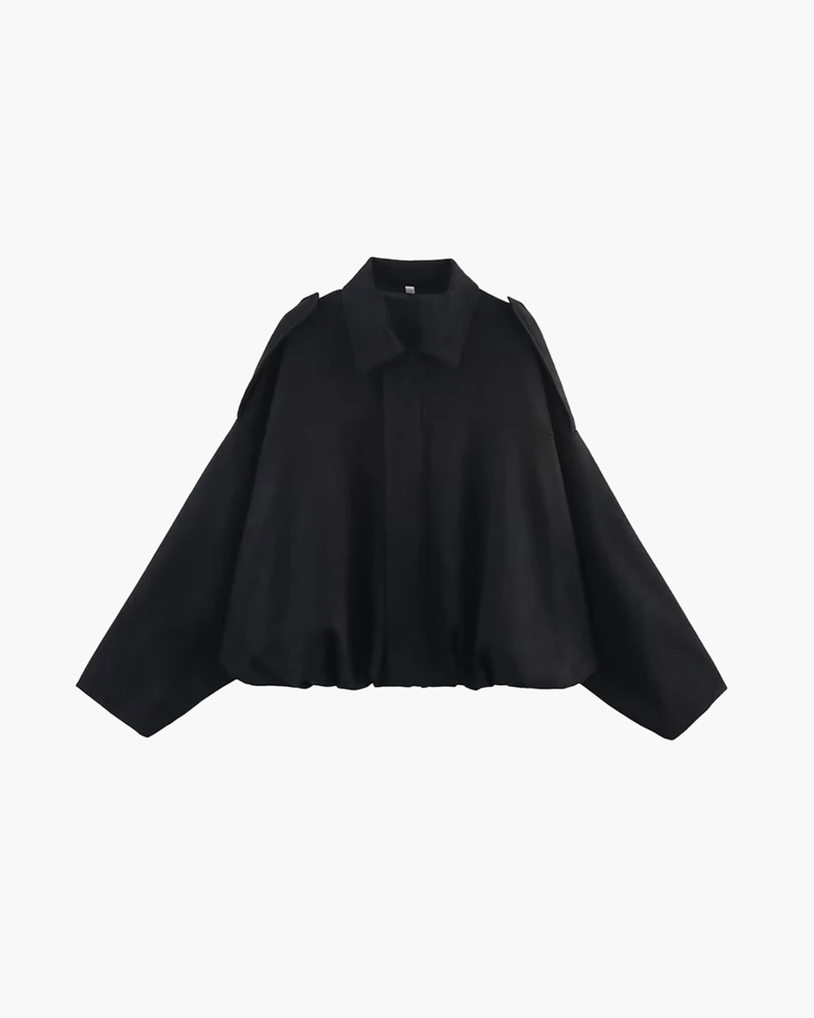 SUEDE BOMBER JACKET Black