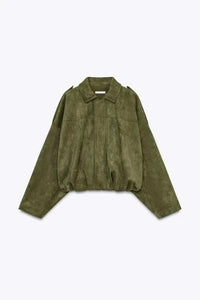 SUEDE BOMBER JACKET Olive