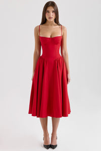 Tilly Midi Dress Red