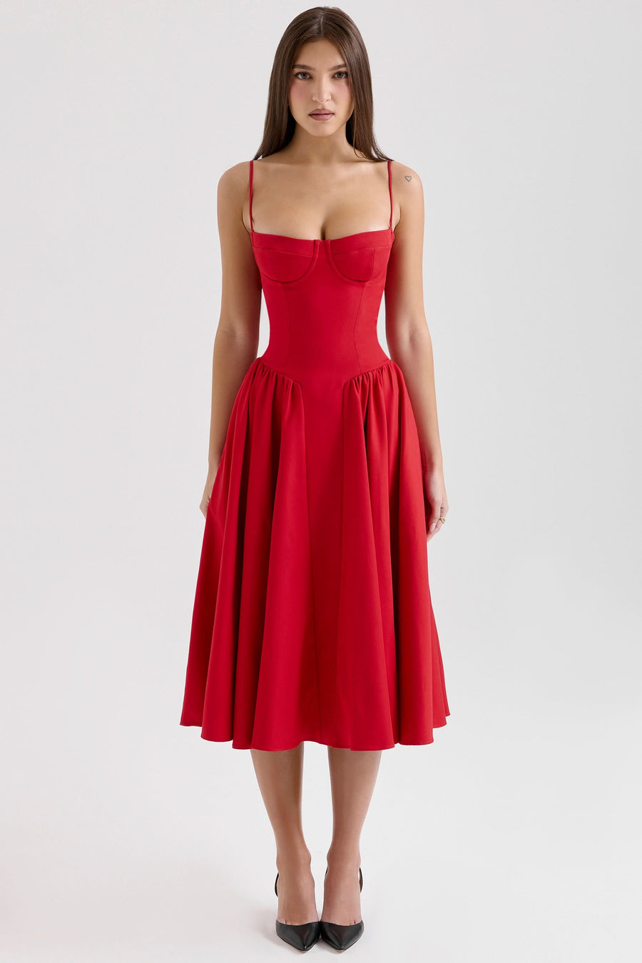 Tilly Midi Dress Red